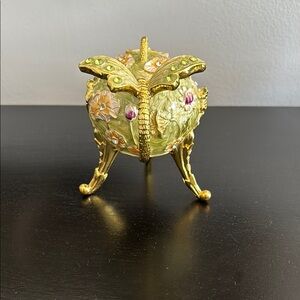 Elegant Gold and Green Decorative Box